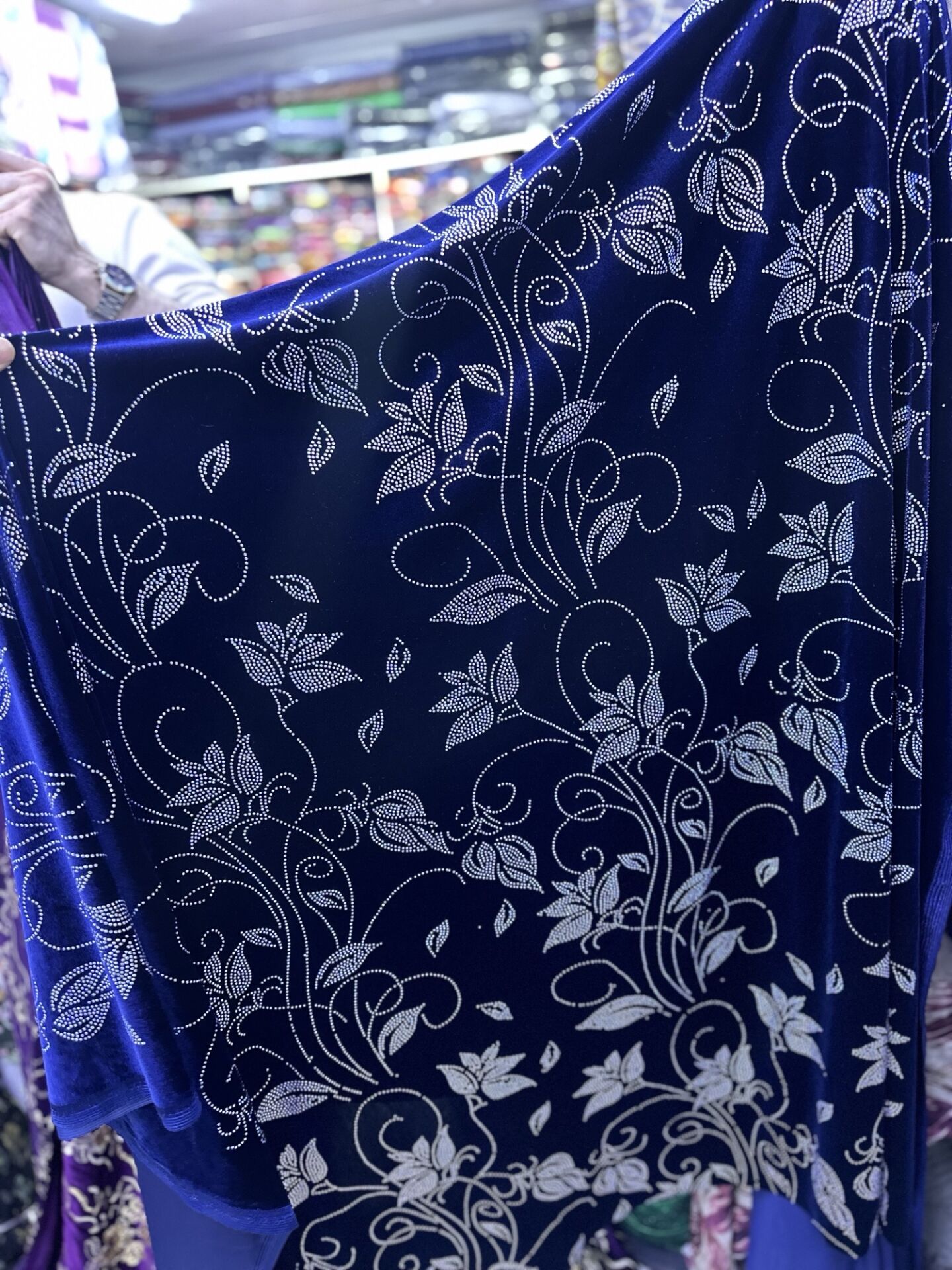Lüks Kristal Taşlı Kadife